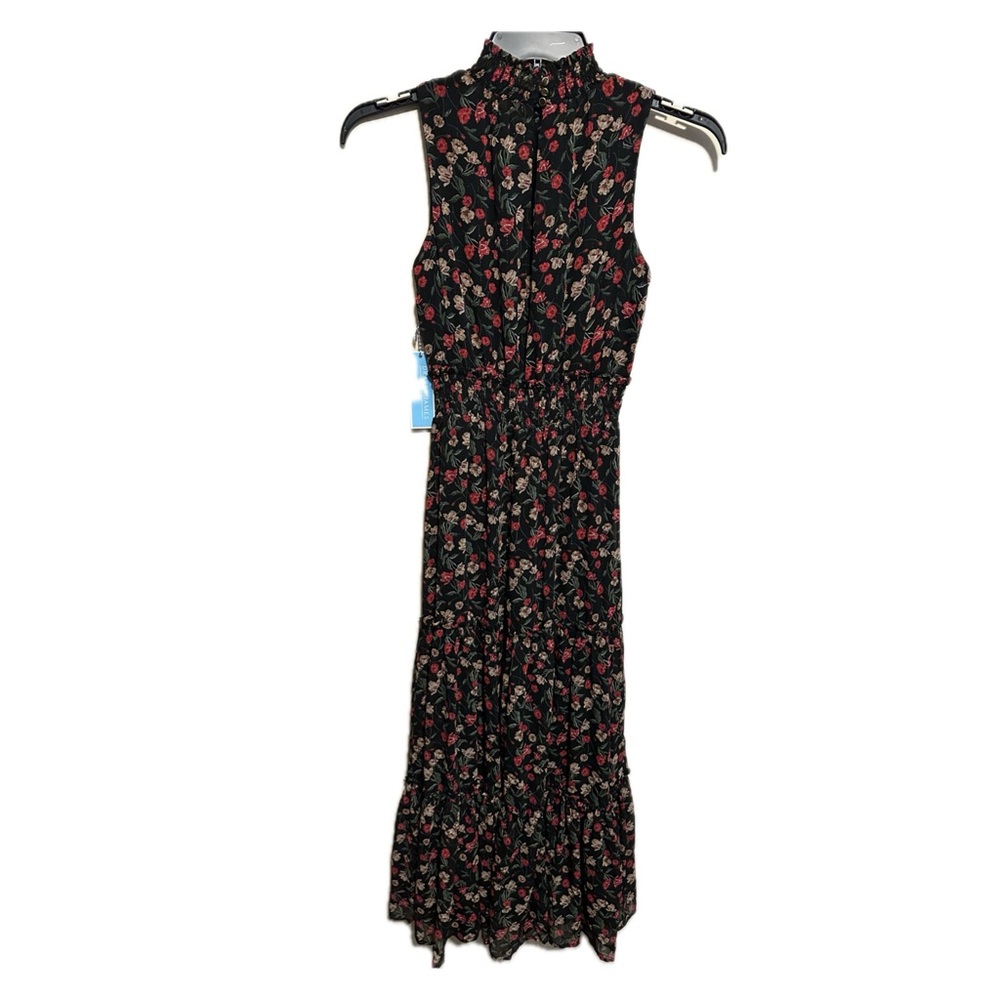 Draper James RSVP Lurex Floral Maxi Dress XS NWT Black Multi